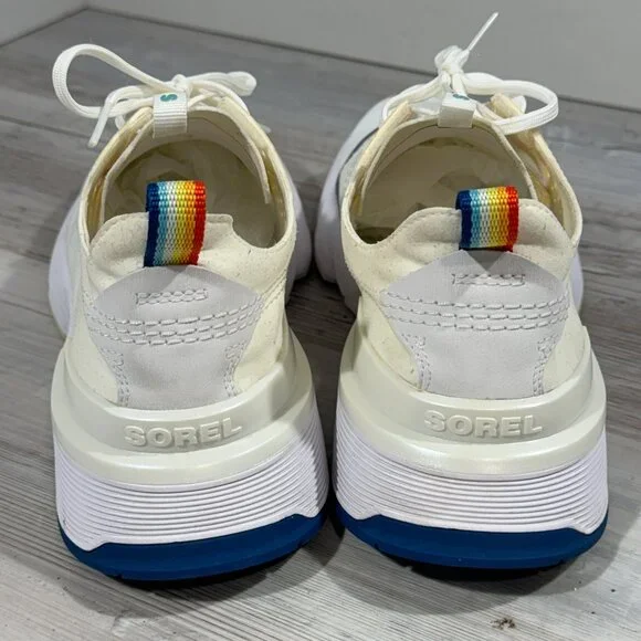 Sorel Kinetic Rush Ripstop Nylon Sneaker Shoe LM4603 Rainbow Pride White Men 8.5